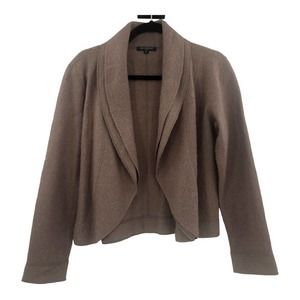 For Cynthia Wool Open Short Cardigan Taupe Minimal Womens Petite Large